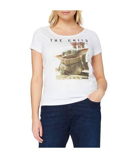 T-shirt The Child Femme Blanc Star Wars: The Mandalorian