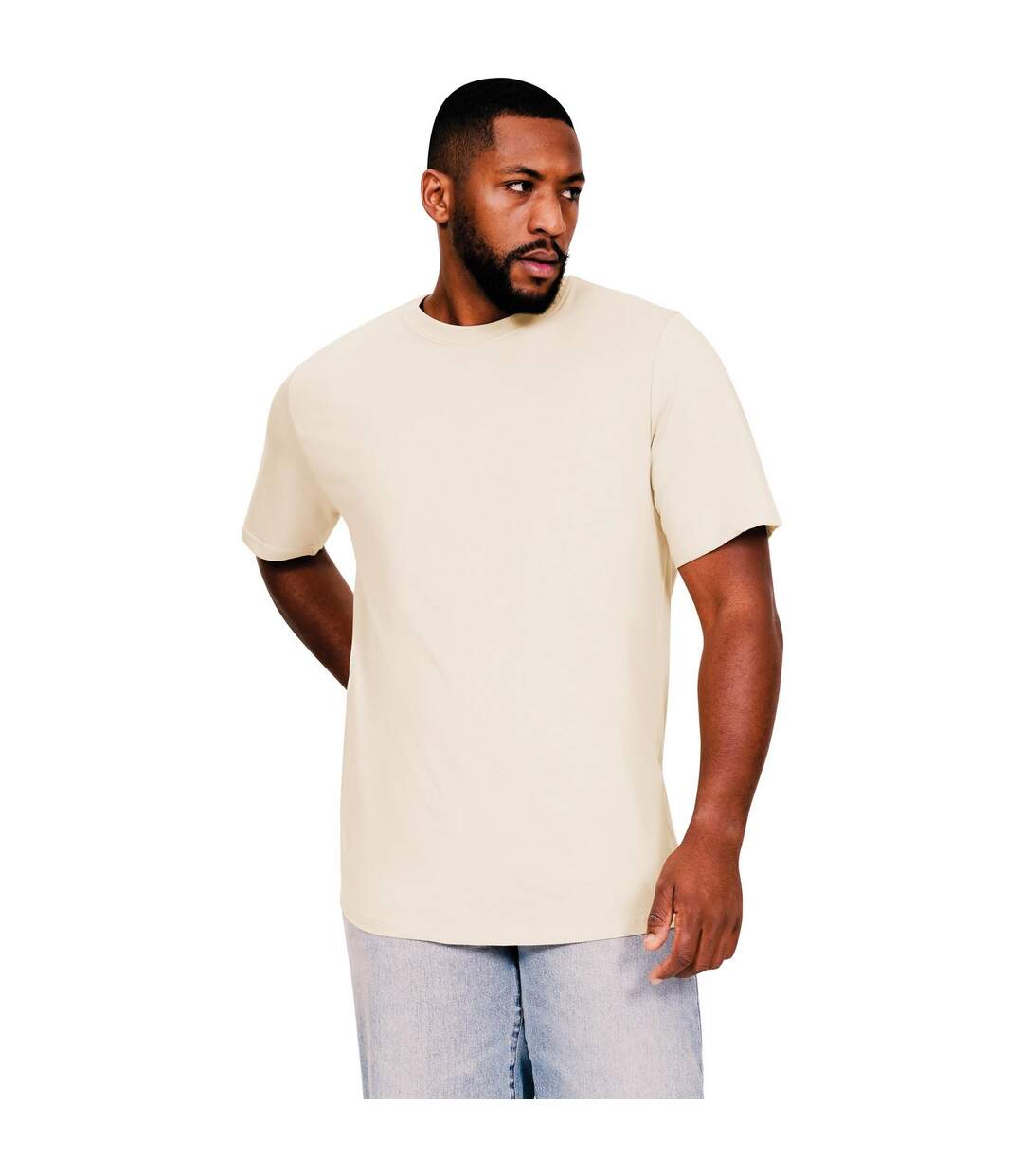 Mens core ringspun cotton tall t-shirt ecru Casual Classics-1