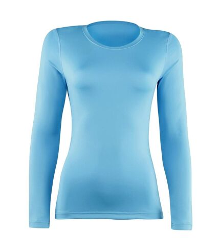 Rhino Womens/Ladies Sports Baselayer Long Sleeve (Pack of 2) (Light Blue)