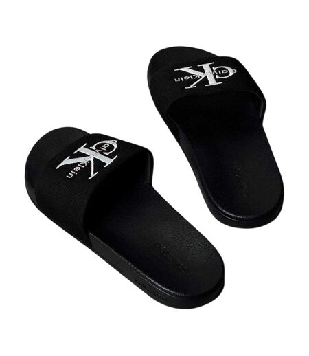 Mens Essential Flat Sliders Triple Black Calvin Klein