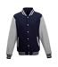 Unisex varsity jacket oxford navy/heather grey Awdis