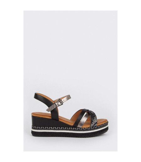 Good For The Sole Womens/Ladies Amber Wedge Sandals (Black) - UTDP2070