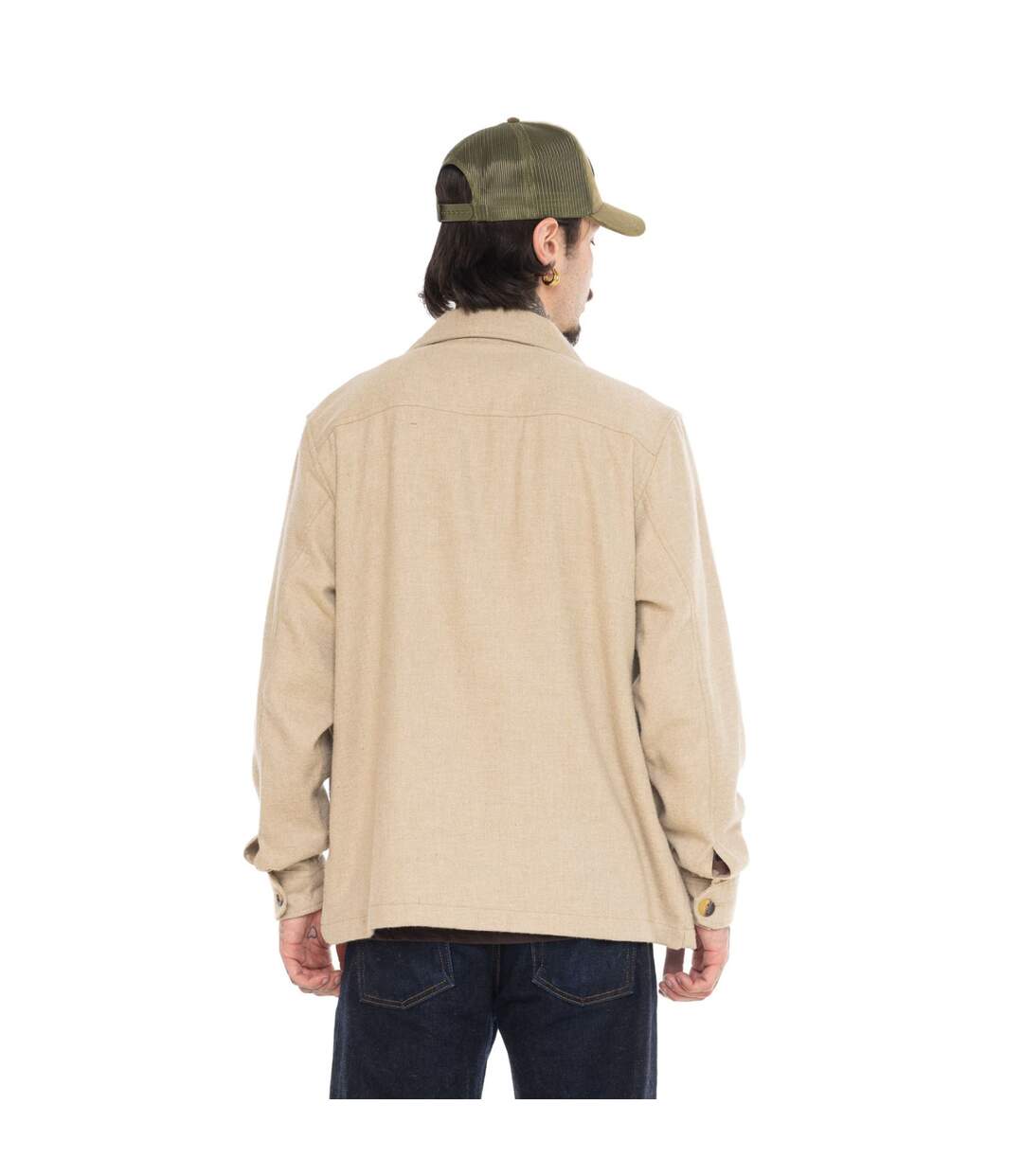 Surchemise homme militaire en flanelle avec poches et écusson Finn Vondutch-3