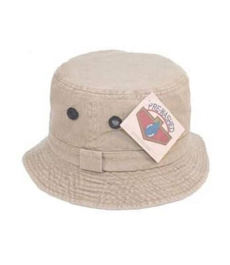 Adults Unisex Washed Denim Brush Hat Stone Generic