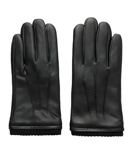 Mens Classic Leather Gloves Black French Connection