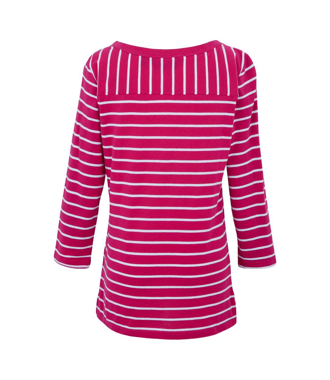 Womens/ladies baylette ii striped t-shirt pink fusion/white Regatta-2