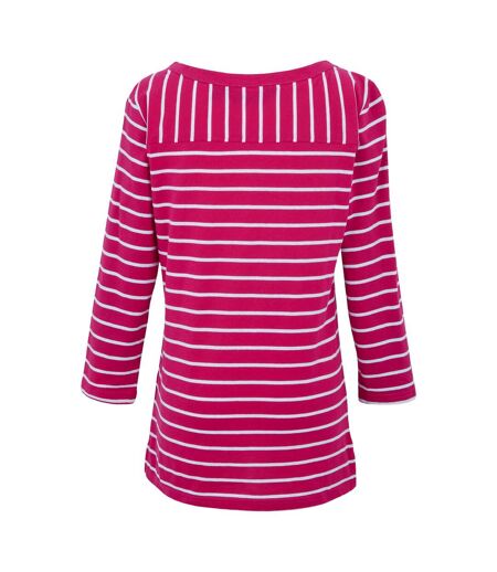 Womens/ladies baylette ii striped t-shirt pink fusion/white Regatta