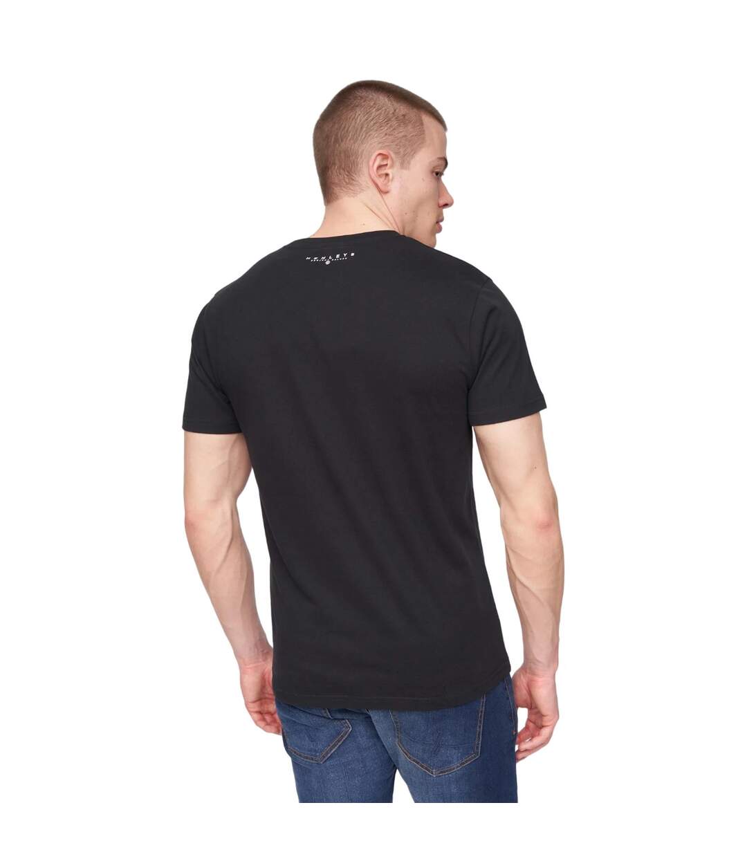 T-shirt scripthen homme noir Henleys