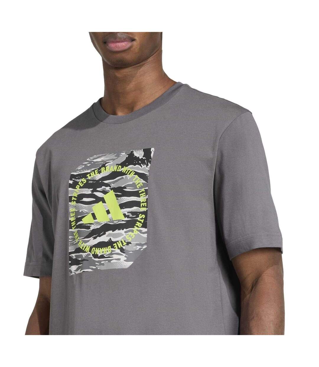 T-shirt Motif/style Camouflage Homme Étain Adidas-4