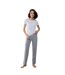 Towel City Womens/Ladies Pajama Set (White/Gray)