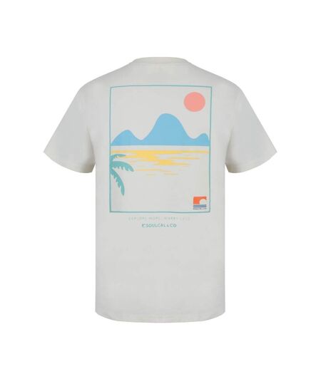 Mens Back Print T-shirt Ecru SoulCal