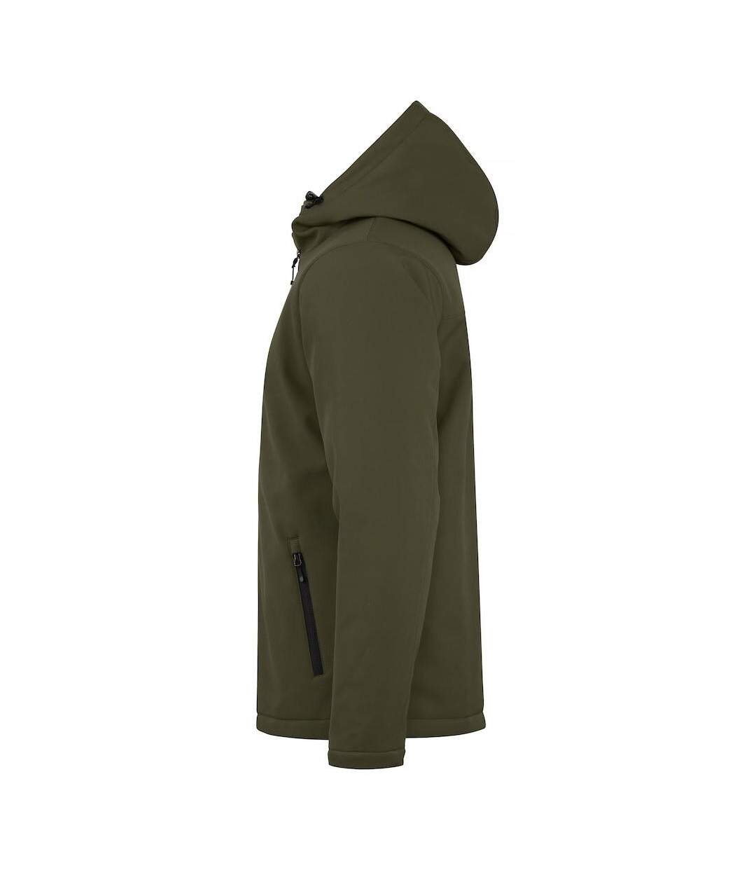 Mens Padded Soft Shell Jacket Fog Green Clique-3