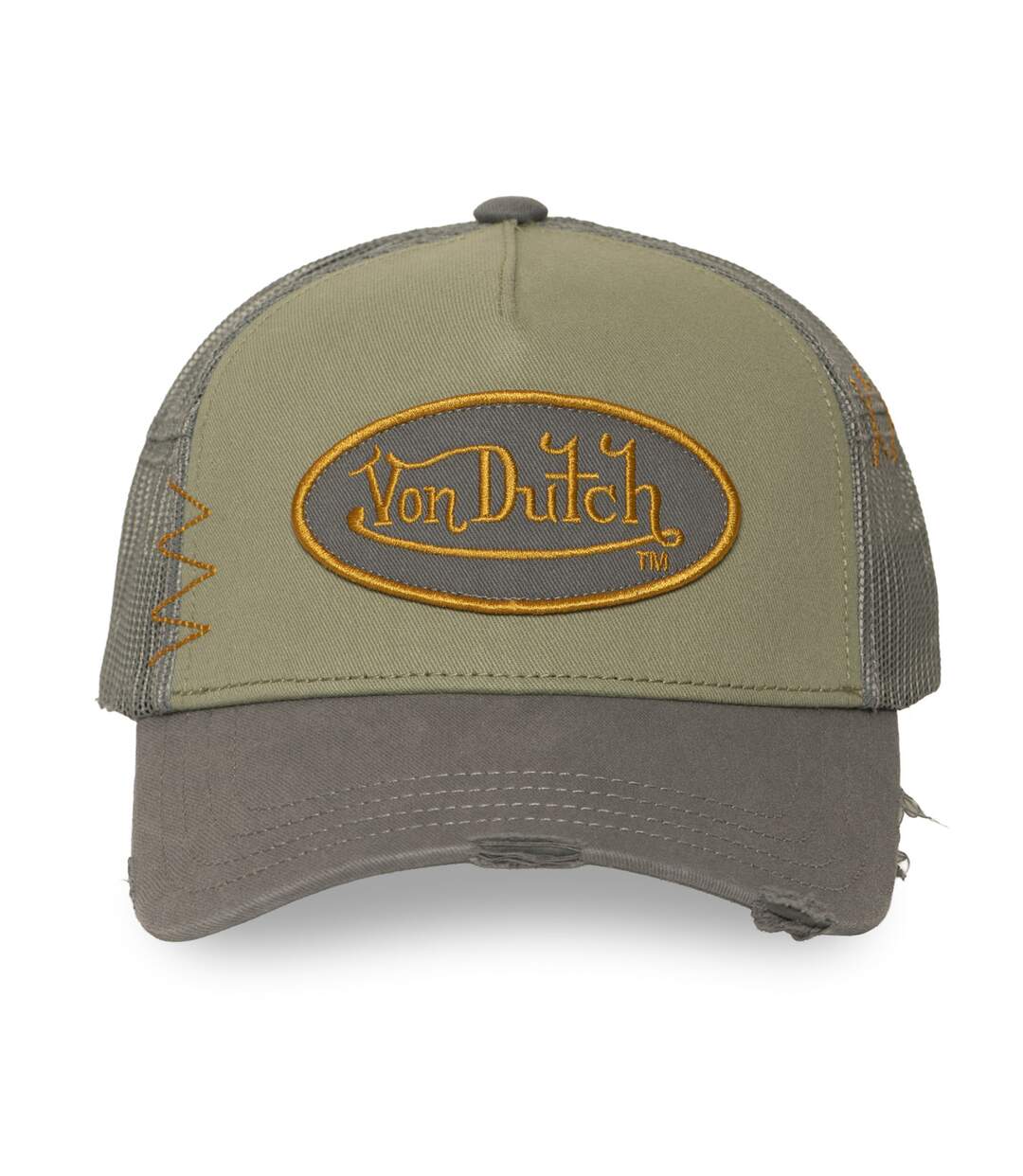 Casquette trucker avec filet effet usé avec filet et patch Used15 Vondutch-2