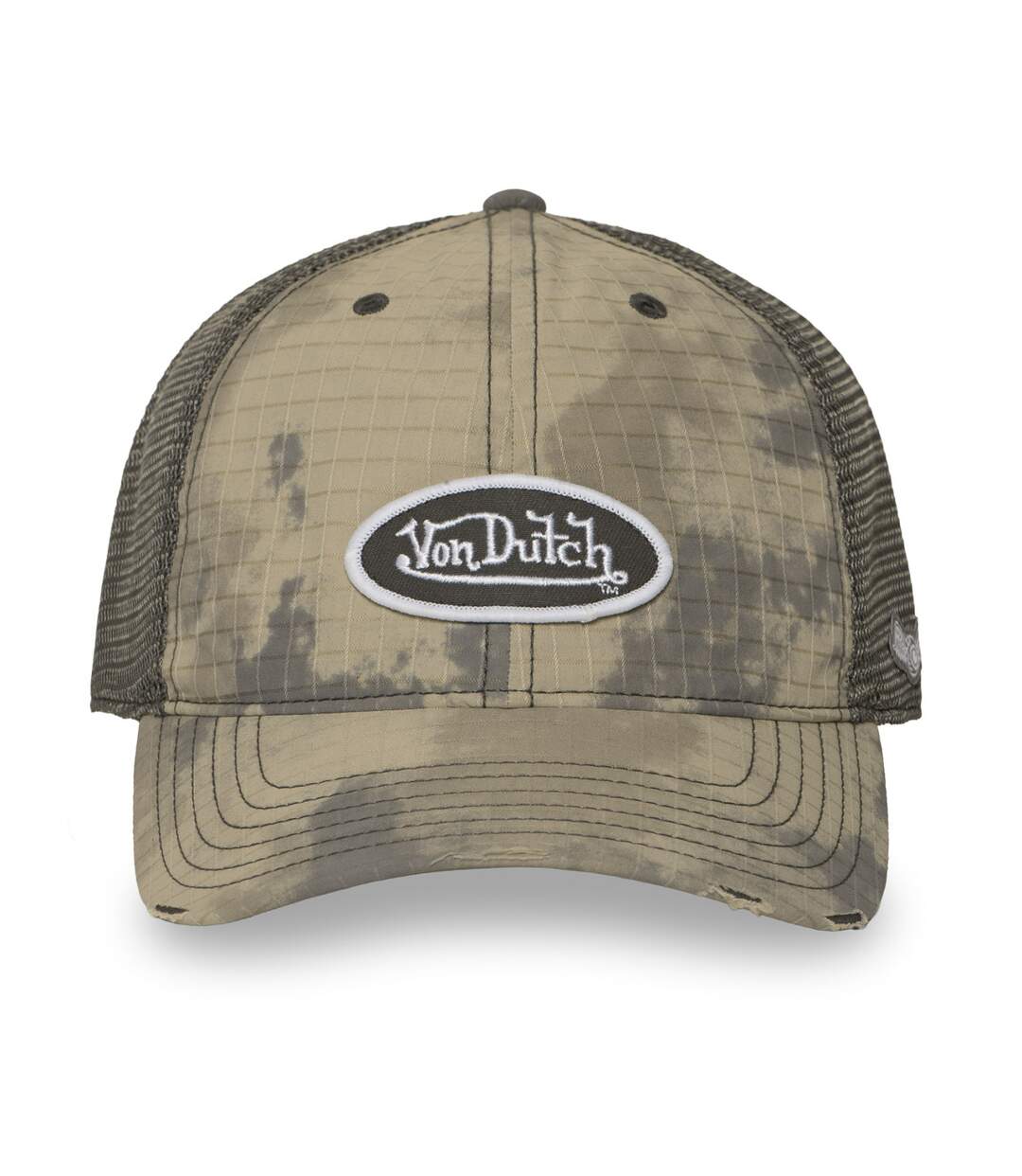 Casquette baseball filet en ripstop effet usé avec patch Mac kamo Vondutch-2