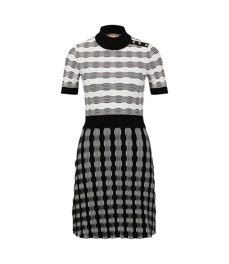 Womens/ladies Foldiana Knitted Dress Black White Boss