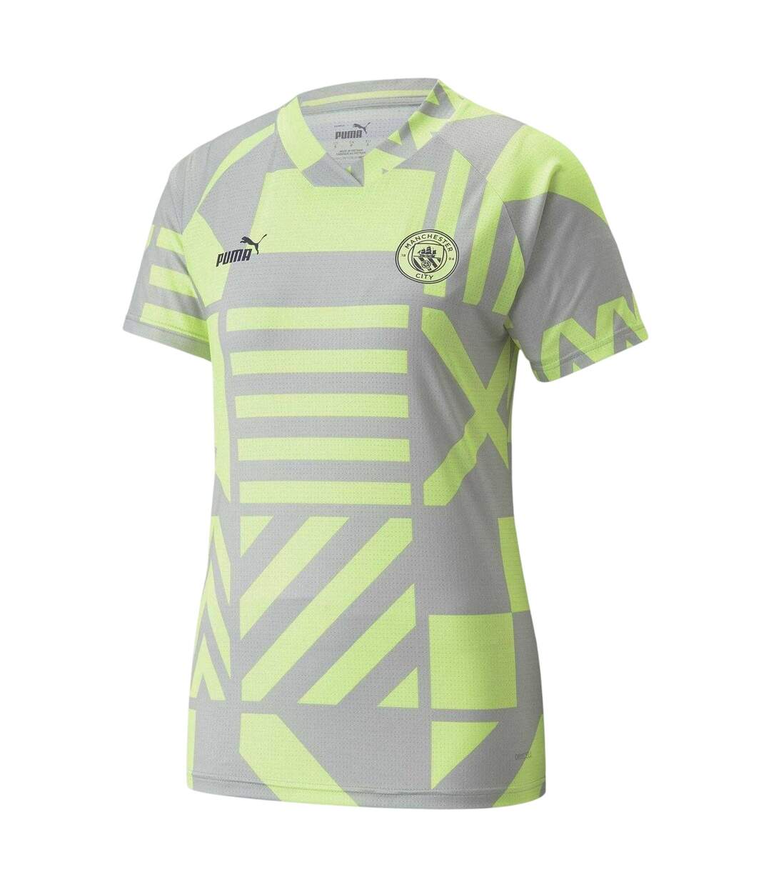 Womens/ladies Manchester City Fc T-shirt Grey Green Puma-2