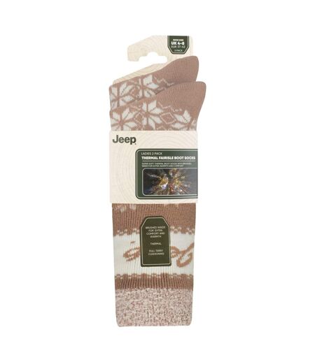 2 Pairs Ladies Thermal Patterned Fairisle Socks Warm Winter Socks