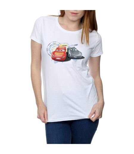 Disney - T-shirt CARS LIGHTNING VS STORM - Femme (Blanc) - UTBI13924