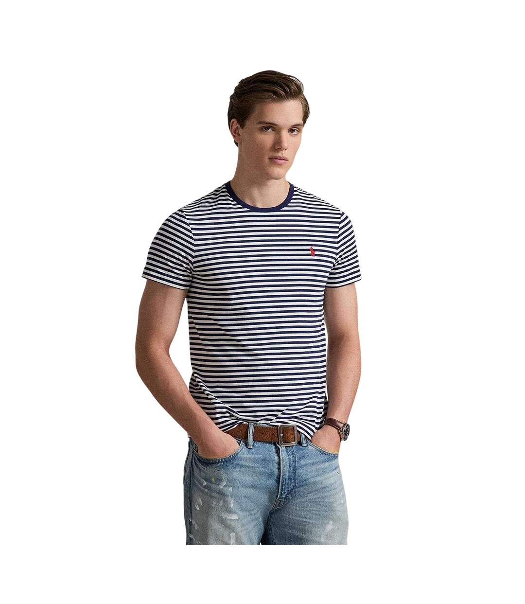 T-shirt Motif/style À Rayures Homme Bleu Marine Ralph Lauren-1