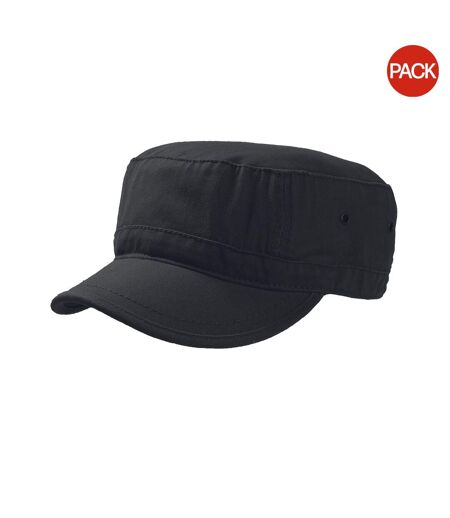 Lot de 2  casquettes militaire adulte noir Atlantis