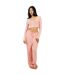 Womens/ladies Ribbed Loungewear Set Dusty Pink Brave Soul-2
