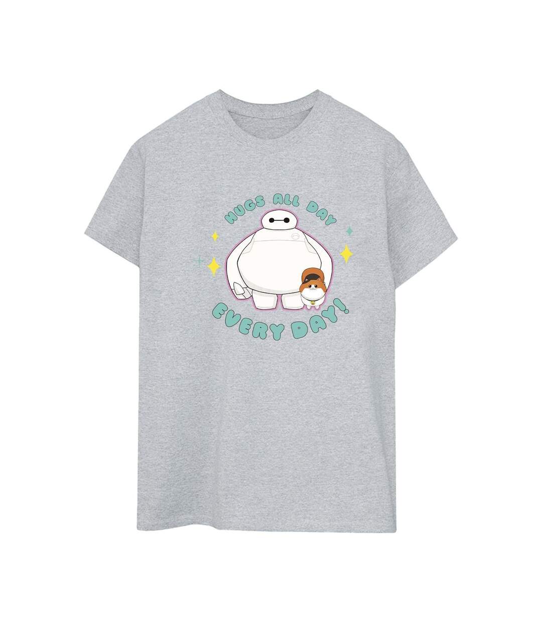 Disney - T-shirt BIG HERO BAYMAX HUGS EVERYDAY - Femme (Gris chiné) - UTBI15846-1