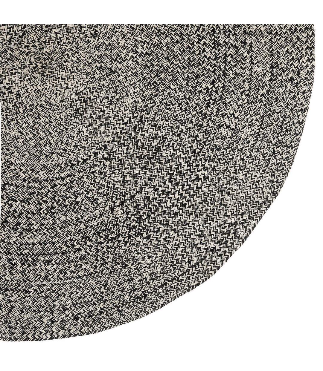 Tapis Déco Tressé Café 120cm Noir-3