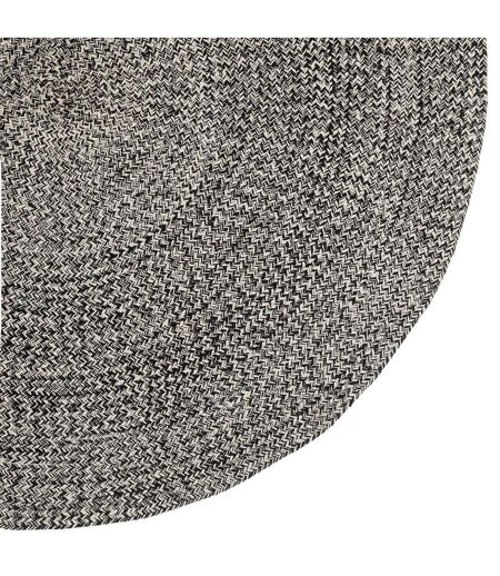 Tapis Déco Tressé Café 120cm Noir