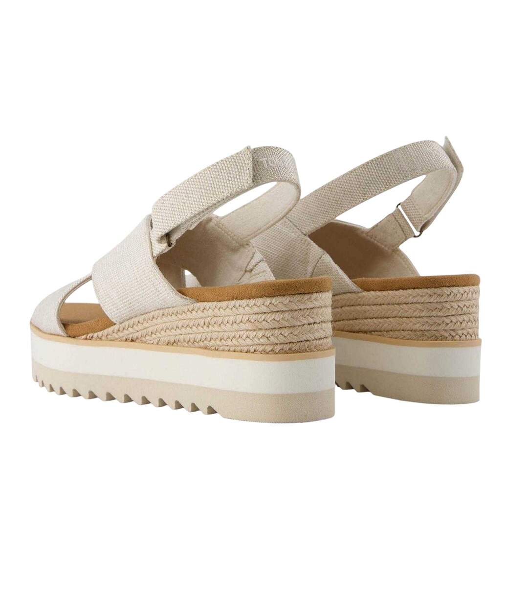 Womens/ladies Diana Jute Crossover Strap Low Heel Sandals Natural Toms-4