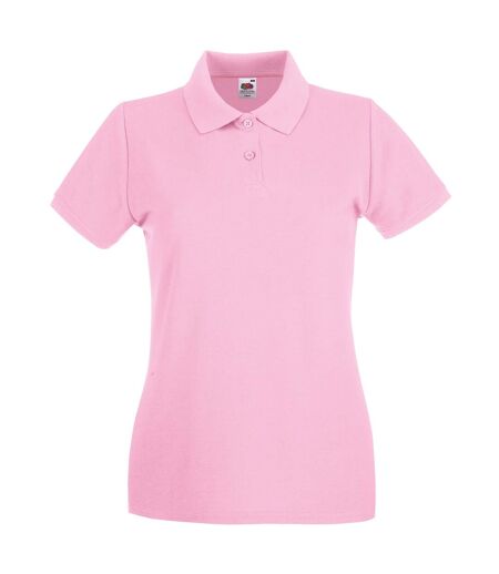 Womens/ladies premium polo shirt light pink Fruit of the Loom