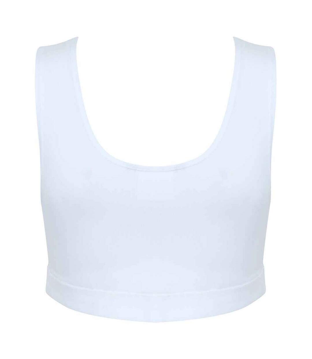 Haut Court Fashion Femme Blanc Skinni Fit-2
