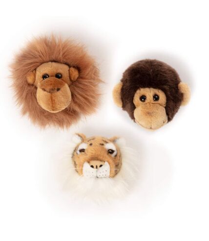 Peluche trophée mini set de 3 petites têtes Jungle