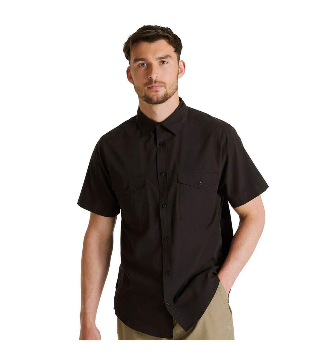 Mens Expert Kiwi Short-sleeved Shirt Black Craghoppers-1