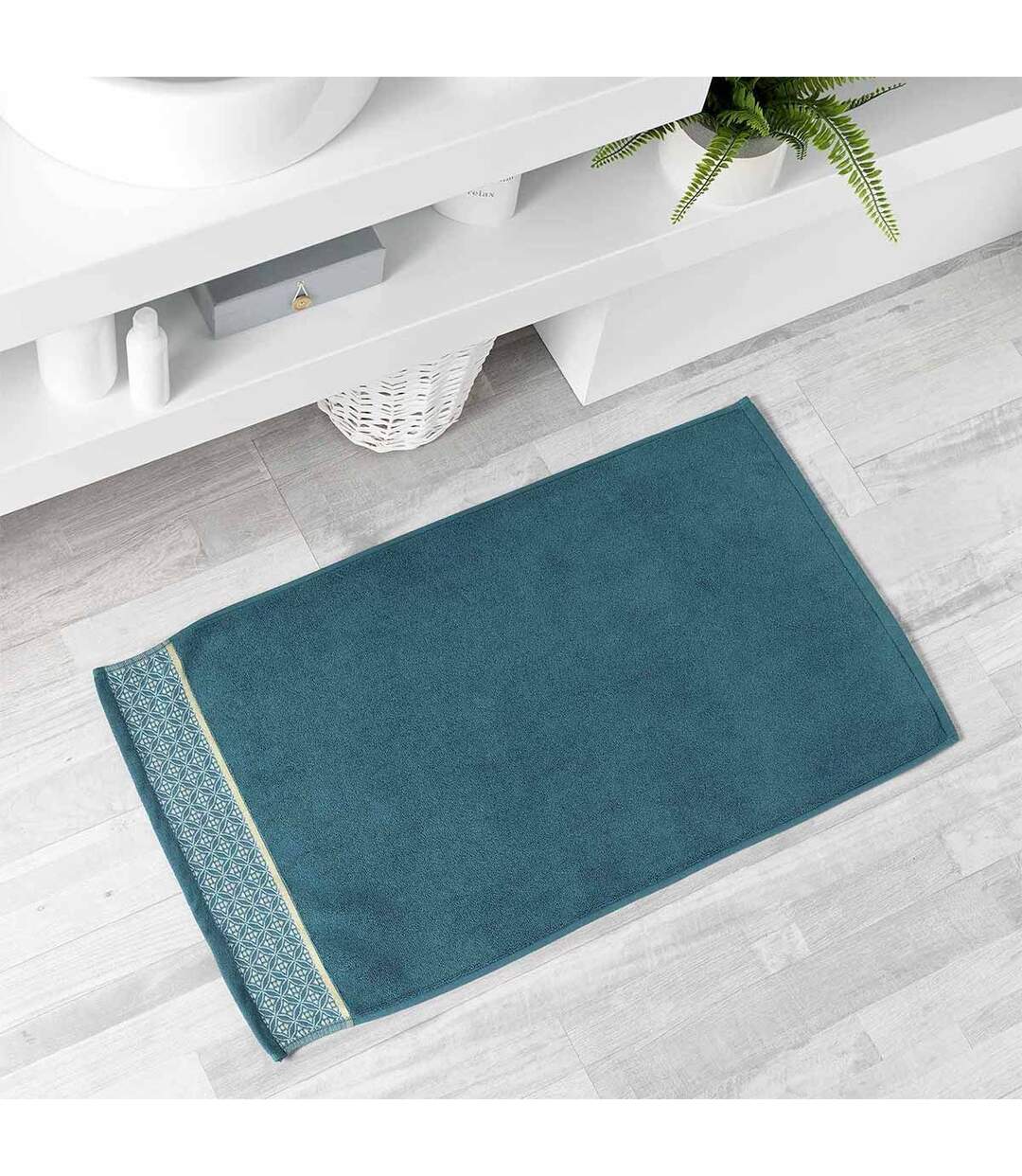 Tapis de Bain Jacquard Belina 50x85cm Bleu-1