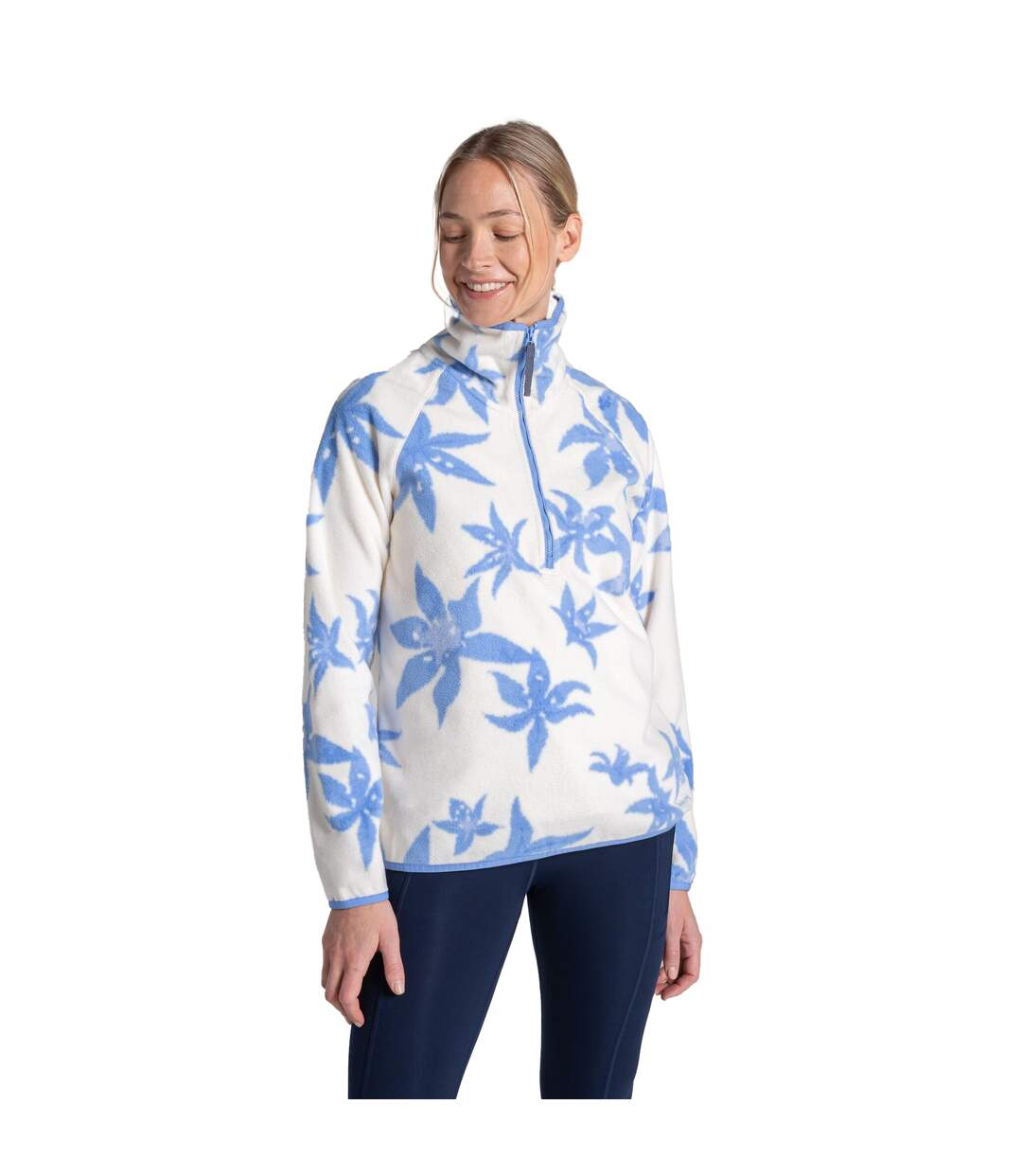 Haut Polaire Motif/style National Trust Reedmace Femme Bleu Craghoppers-2