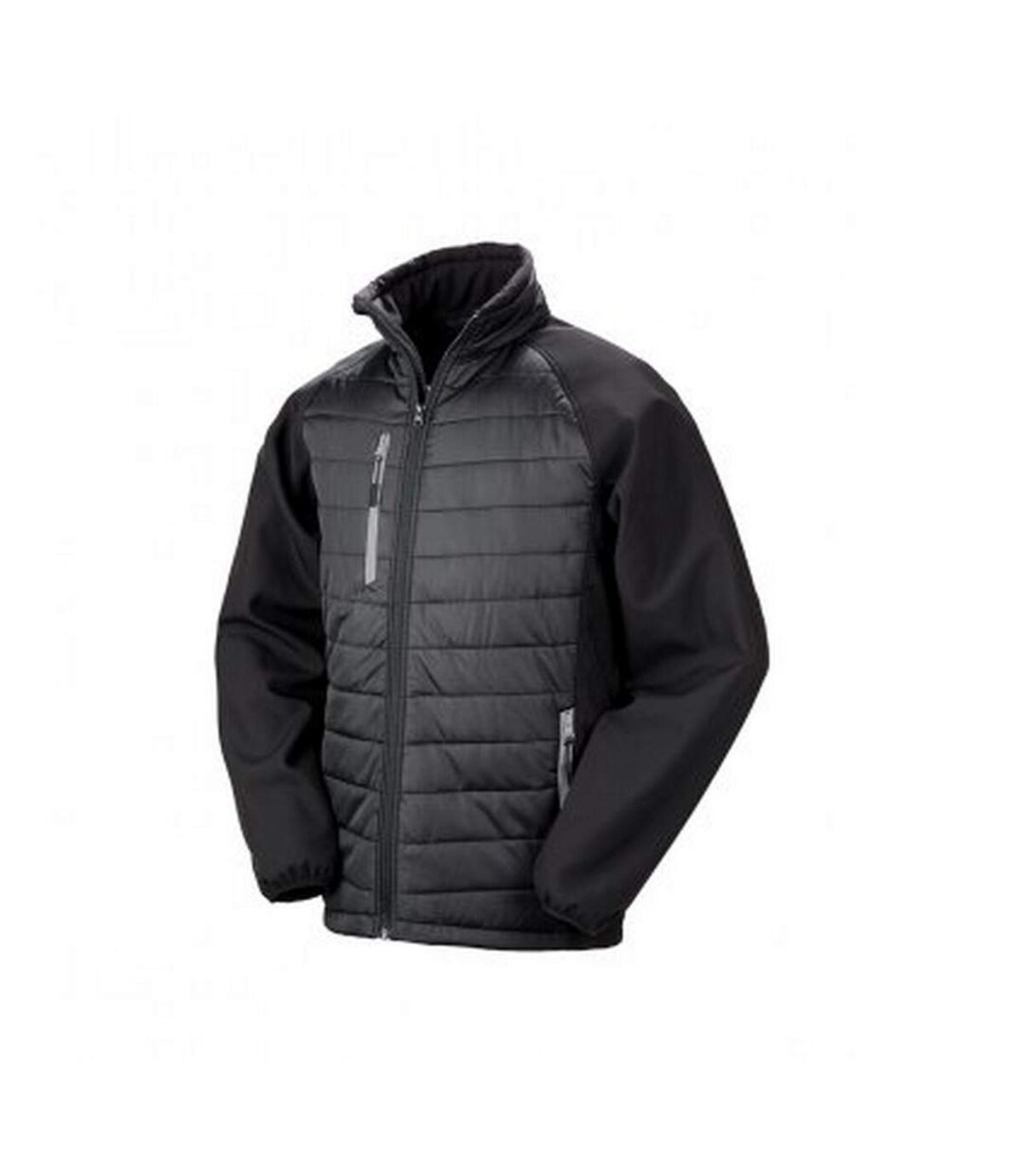Result Mens Black Compass Padded Soft Shell Jacket (Black/Gray)