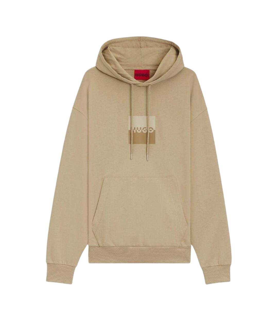 Mens Hooded Regular Drop Sleeve Hoodie Medium Beige Hugo-2