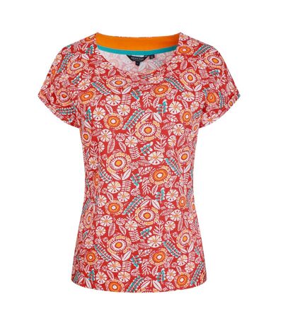 Womens/ladies paw paw printed t-shirt tango red Weird Fish