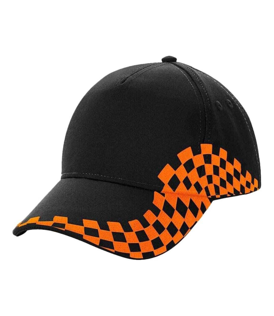 Casquette de baseball grand prix adulte noir / orange Beechfield-1