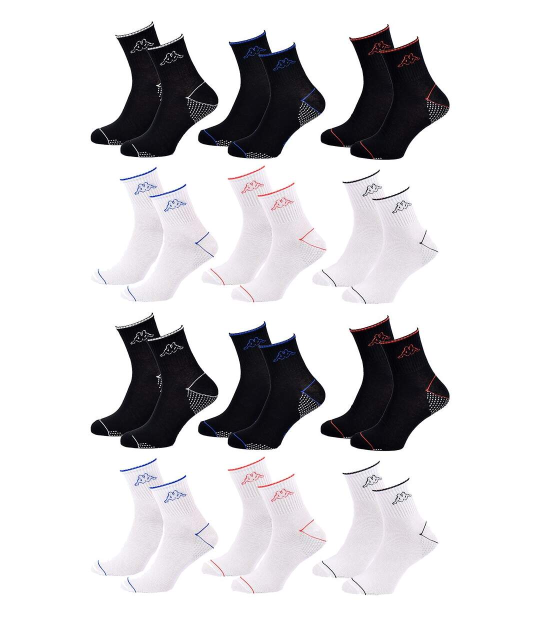 Chaussettes Homme QUARTER KAPPA Pack de 12 Paires 0409