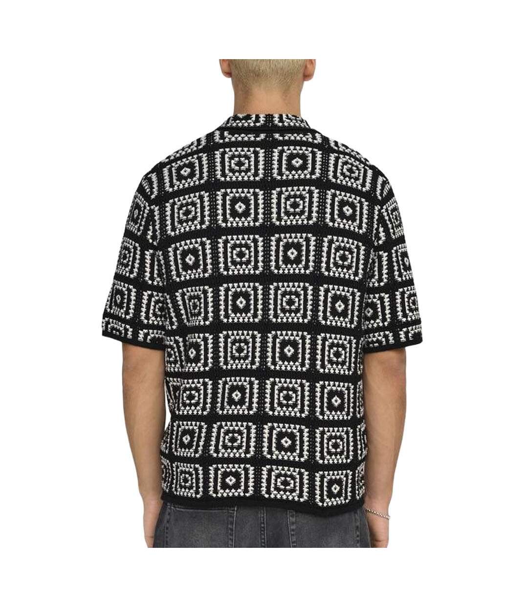 Chemise à maille noir/blanc homme only & sons bart rlx 5 ss-2