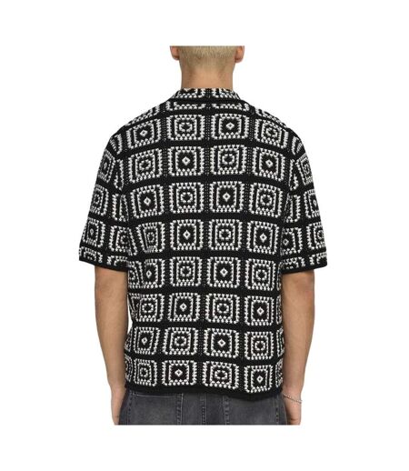 Chemise à maille noir/blanc homme only & sons bart rlx 5 ss