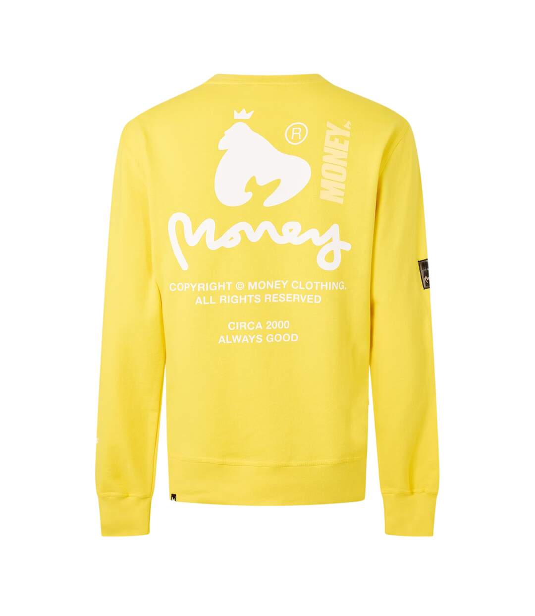 Mens Copyright Crew Neck Sweatshirt Yellow Money-2