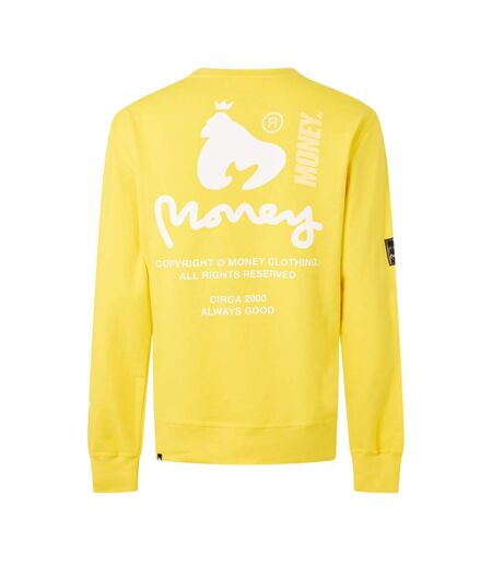 Mens Copyright Crew Neck Sweatshirt Yellow Money