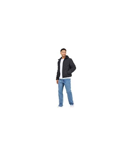 Mens Padded Hooded Jacket Black Brave Soul
