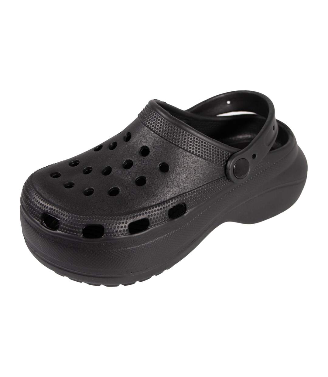 Womens/ladies Platform Clogs Black Keanu-1