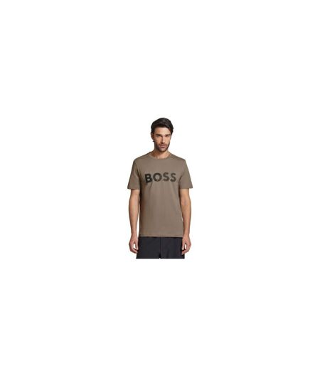 T-shirt Motif/style Grand Logo Homme Beige Boss