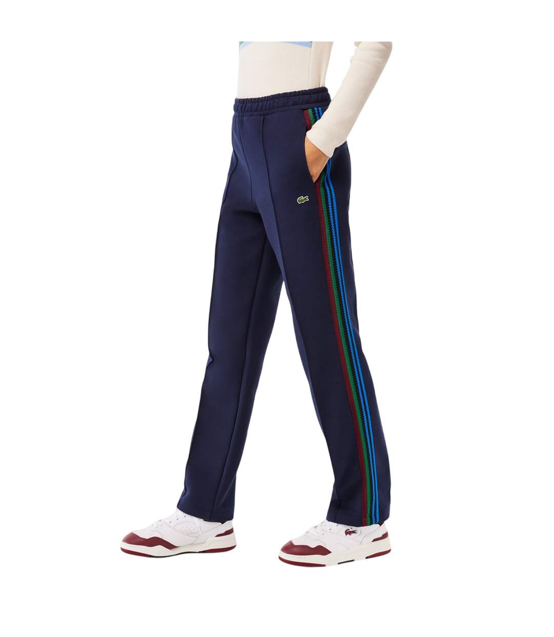 Pantalon De Survêtement Motif/style Rayure Latérale Femme Bleu Marine Foncé Lacoste-4
