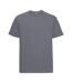Europe Mens Classic Heavyweight Ringspun Short Sleeve T-shirt Convoy Grey Russell-1
