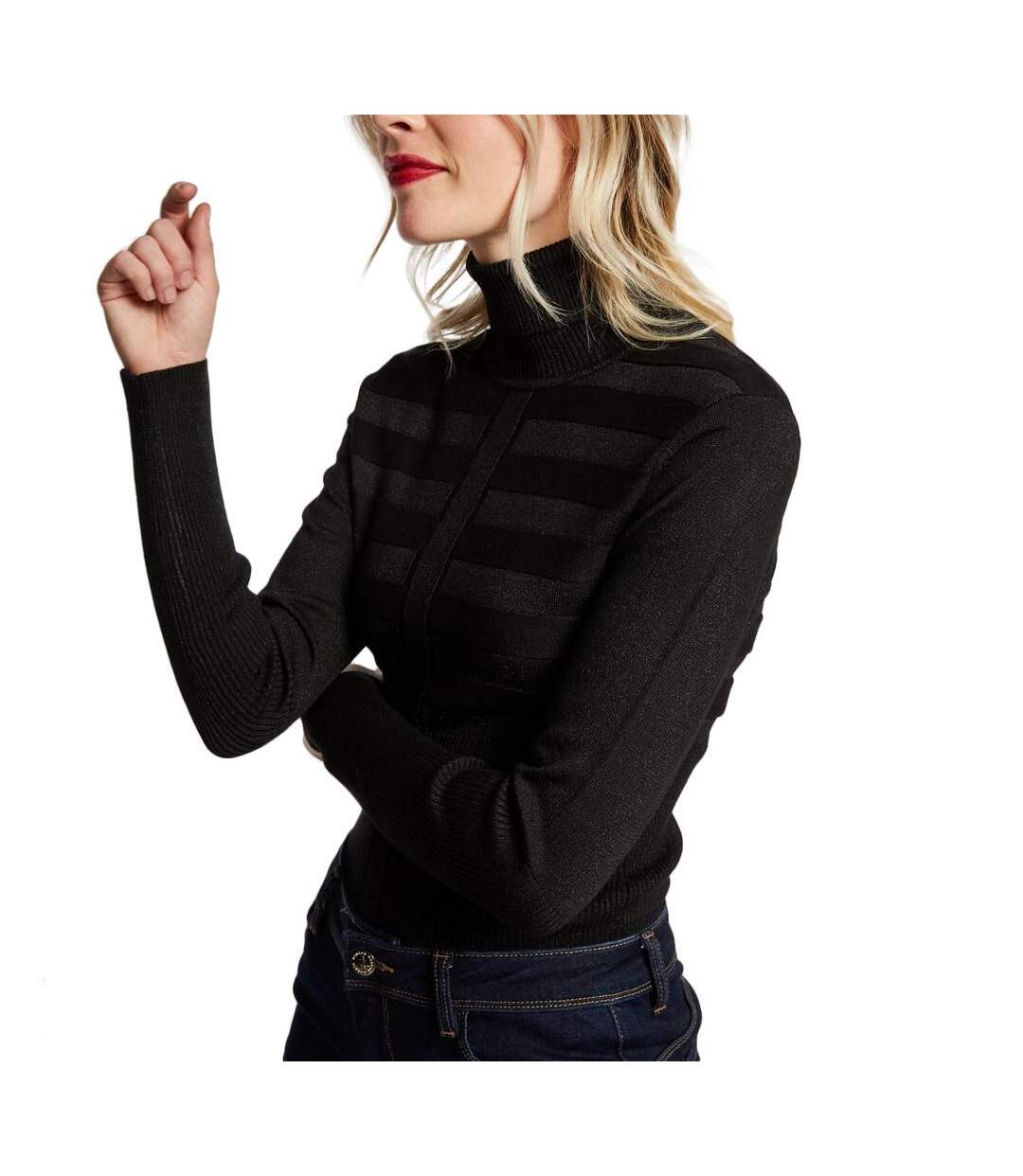 Pull Noir Brillant femme Morgan Mentosa - S